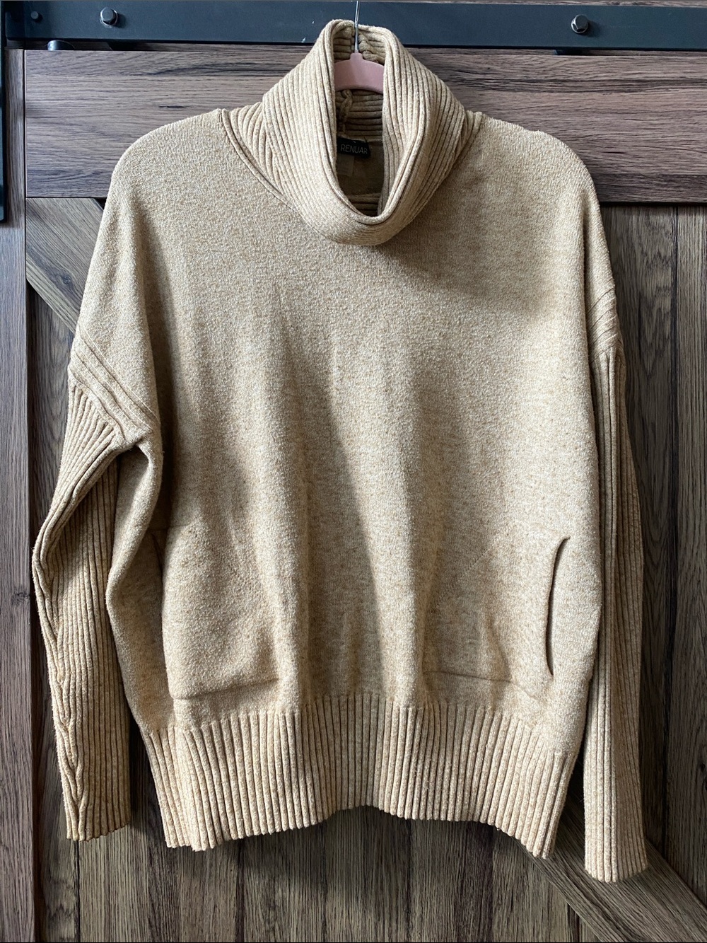 RENZA Cowl Neck Pocket Sweater - Size XL